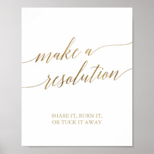 Kalligrafi i elegant Guld gör ett upplösningstecke Poster