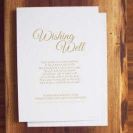 Kalligrafi i Guld Bröllop Wishing well Tilläggskort