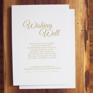 Kalligrafi i Guld Bröllop Wishing well Tilläggskort