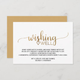 Kalligrafi i Guld Bröllop Wishing well Tilläggskort