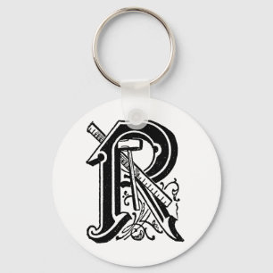 Kalligrafi i mjältsymboler Brev R Nyckelring