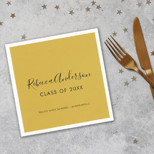 Kalligrafi i studenten Guld 2023 Pappersservett