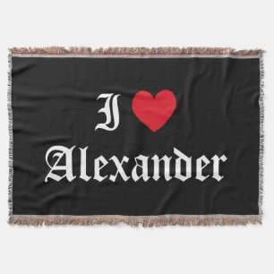 Kalligrafi Jag älskar Alexander Filt