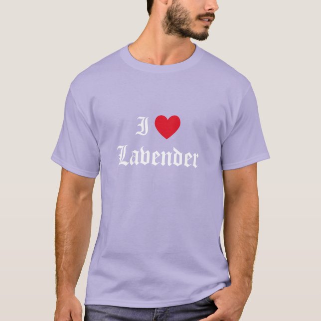 Kalligrafi Jag älskar lavendel T Shirt (Framsida)