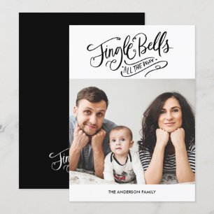 Kalligrafi Jingle Klockor julfotoport Inbjudningar