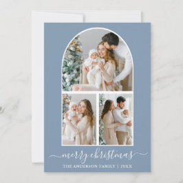 Kalligrafi jul 3 Photo Arch Dusty Blue Julkort