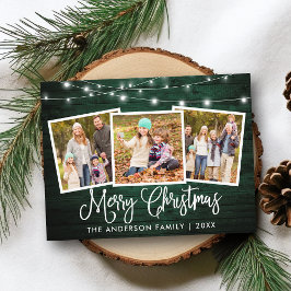 Kalligrafi Juli Grönt Wood Ljus 3 Photo Vykort