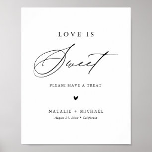 Kalligrafi Kärlek är Sött Efterrätterns Barskylt Poster