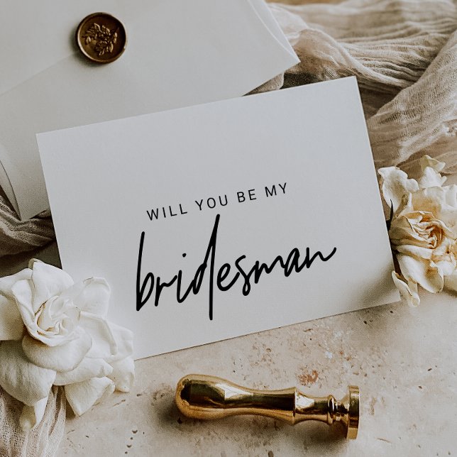 Kalligrafi kommer du att bli min Bridesman Inbjudningar (Skapare uppladdad)
