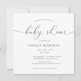 Kalligrafi Kön Neutral babystöldsinbjudan Inbjudningar