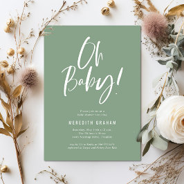 Kalligrafi Kön Neutral babystötare Inbjudningar