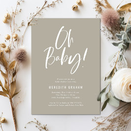 Kalligrafi Kön Neutral babystötare Inbjudningar