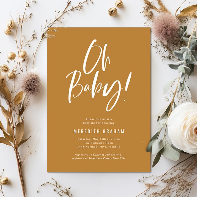 Kalligrafi Kön Neutral babystötare Inbjudningar (Skapare uppladdad)