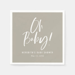 Kalligrafi Kön Neutral babystötare Pappersservett