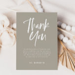 Kalligrafi Kön Neutral babystötare Tack Kort<br><div class="desc">Kalligrafi Kön Neutral Baby Shower tack vare ditt kort har en roligt och modern kalligrafi på fet,  solid färg.</div>