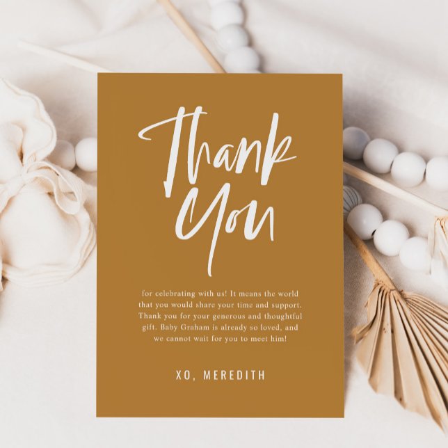 Kalligrafi Kön Neutral babystötare Tack Kort (Skapare uppladdad)