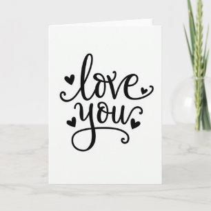 Kalligrafi Matt Kort med 'Love You Hearts'