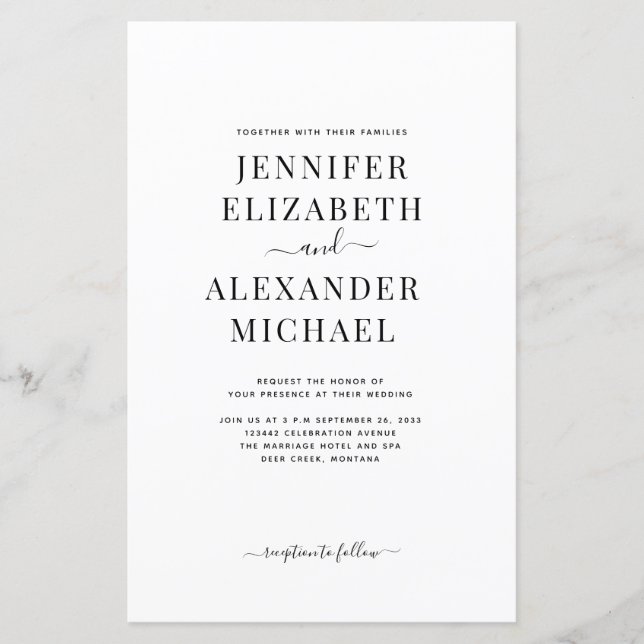 Kalligrafi med enkel Chic på en Bröllop (Framsida)