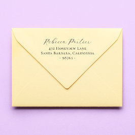 Kalligrafi med enkel Elegant Modern Returadress Stämpel