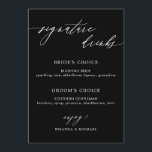 Kalligrafi med enkel Elegant Namnteckning Drinks B Meny<br><div class="desc">Kalligrafi av svart och vit elegant namnteckning dryckesmeny.</div>