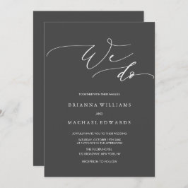 Kalligrafi med enkel Elegant Vi gör kol Bröllop Inbjudningar