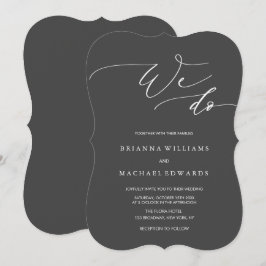 Kalligrafi med enkel Elegant Vi gör kol Bröllop Inbjudningar