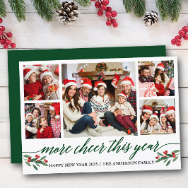 Kalligrafi mer Chef detta år 5 fotoGrönt Julkort