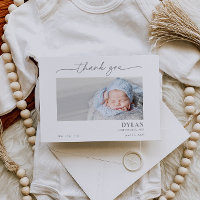 Kalligrafi Minimal Baby Foto Tacksamhetskort