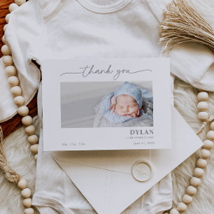 Kalligrafi Minimal Baby Foto Tacksamhetskort