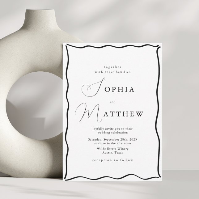 Kalligrafi - minimalistisk Hand plockade Ram Bröll Inbjudningar (Skapare uppladdad)