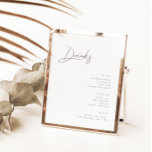 Kalligrafi - minimalistisk modern Pub-meny-tecken Poster<br><div class="desc">Utformningen har ett handskrivet teckensnitt och modern minimalistisk design. Designad att samordna med för den europeiska uppsamlingsinbjudan. Om du vill ändra information klickar du på "Anpassa". Visa samlingslänken på den här sidan om du vill se alla matchande objekt i den här vackra designen eller se samlingen här: https://bit.ly/3iNzQAD</div>