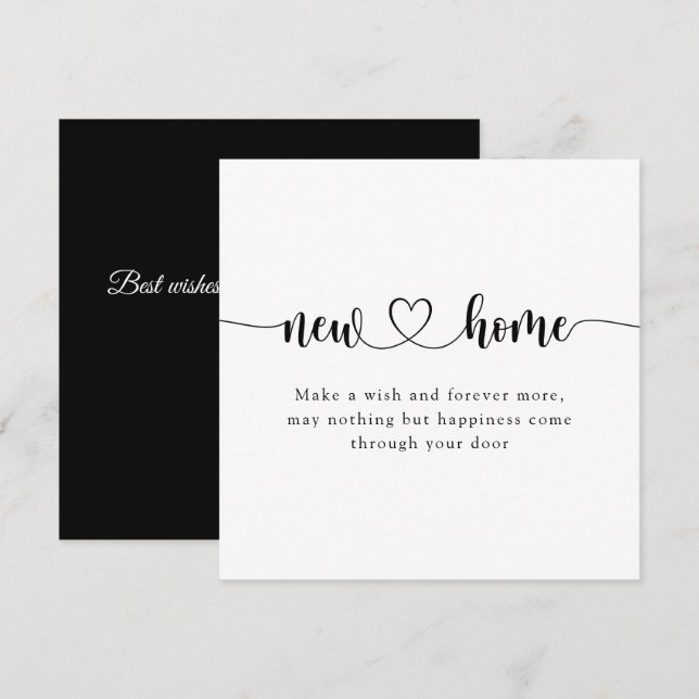 Kalligrafi Minimalt nytt hemmabioport Tack Kort (Fram/baksida)