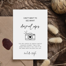 Kalligrafi Modern Bröllop - engångsskylt för kamer