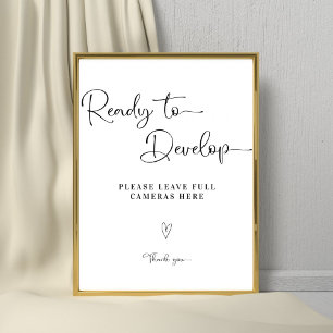 Kalligrafi Modern Bröllop - engångsskylt för kamer Poster