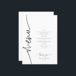 Kalligrafi Modern Bröllop-middagen Meny<br><div class="desc">Drömmar Möte Elegance Upplev din speciella dag med vår fantastiska pappersmassa, som är noggrant utformad för att ge bröllop stollig och nåd. Från känsliga inbjudningar till krävande platskort är den här samlingen en symfoni av komplicerad kalligrafi och tidlös design. Skapa ett firande som är unikt för dig, eftersom vår Whimsical...</div>