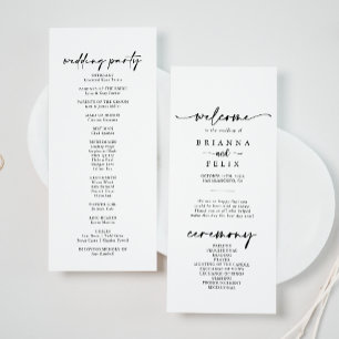 Kalligrafi Modern Elegant bröllop Program