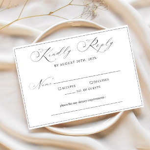 Kalligrafi Modern Minimalist Script Bröllop OSA Kort