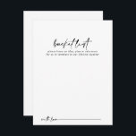 Kalligrafi - moderna Bröllop-bocklista Vykort<br><div class="desc">De här kalligrafikorten i den moderna bröllop-bucketlistan är perfekten för en rustisk bröllopsmottagning eller möhippa. Den enkla och elegant designen har skript av typen klassisk och finare i svartvitt. Ändra ordalydelsen till kostym vid alla livshändelser. Bucketlistskylten säljs separat.</div>