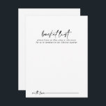 Kalligrafi - moderna Bröllop-bocklista Vykort<br><div class="desc">De här kalligrafikorten i den moderna bröllop-bucketlistan är perfekten för en rustisk bröllopsmottagning eller möhippa. Den enkla och elegant designen har skript av typen klassisk och finare i svartvitt. Ändra ordalydelsen till kostym vid alla livshändelser. Bucketlistskylten säljs separat.</div>