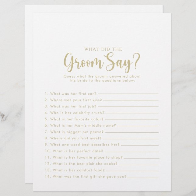 Kalligrafi Möhippa Vad sa Groom? (Fram/baksida)