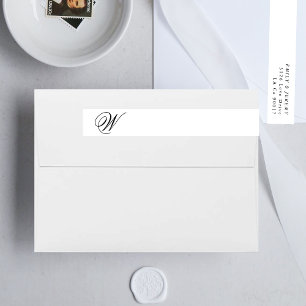 Kalligrafi, monogram Guld Deco Bröllop Etikettband