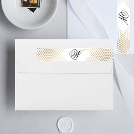 Kalligrafi, monogram Guld Deco Bröllop Etikettband