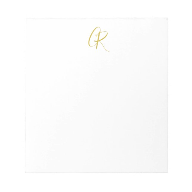 Kalligrafi Monogram Guld Färg Enkel Modern Anteckningsblock (Framsida)
