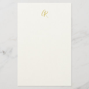 Kalligrafi Monogram Guld Färg Enkel Modern Brevpapper