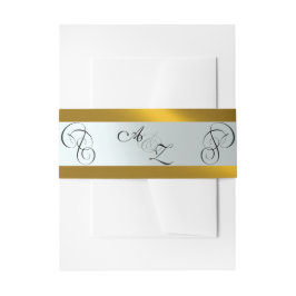Kalligrafi-monogram - Guld/Silver Band För Inbjudningskort