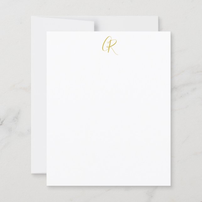 Kalligrafi-monogram Modern minimalist pappersark (Framsida)