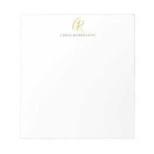 Kalligrafi Monogram Namn Guld Svart Vit Färg Anteckningsblock