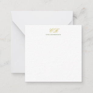 Kalligrafi Monogram Namn Guld Svart Vit Färg Anteckningskort