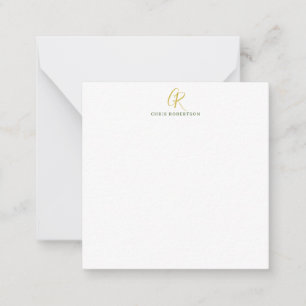 Kalligrafi Monogram Namn Guld Svart Vit Färg Anteckningskort