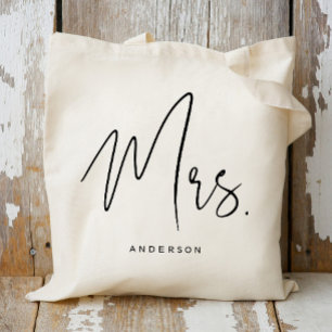 Kalligrafi Mrs Bride to Be Handväskor Tygkasse